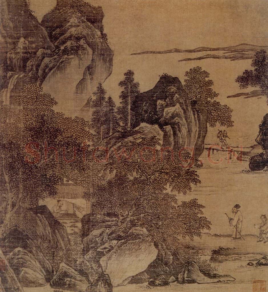 明 唐寅《山水图》书画作品