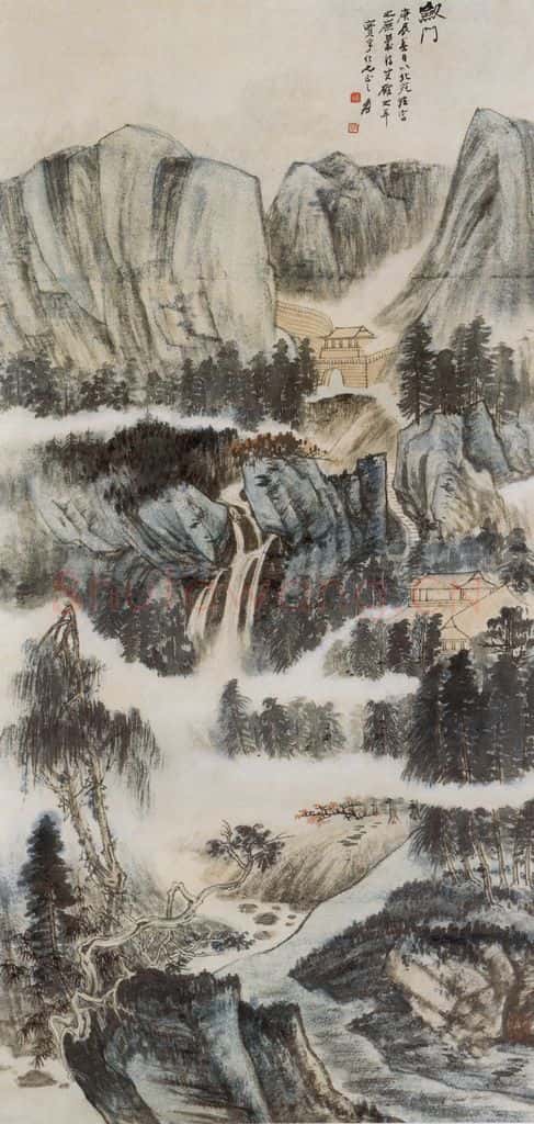  张大千《剑门图轴》书画作品