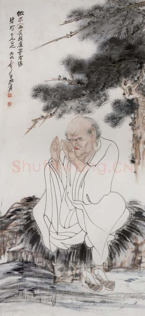  张大千《罗汉图轴》书画作品