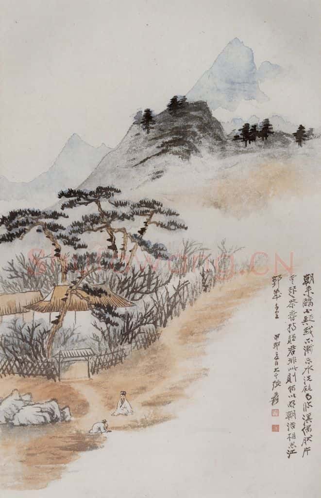 张大千《仿石涛山水图轴》书画作品
