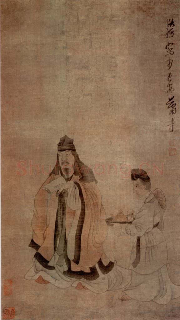1642年 陈洪绶《玉川子像轴》书画作品