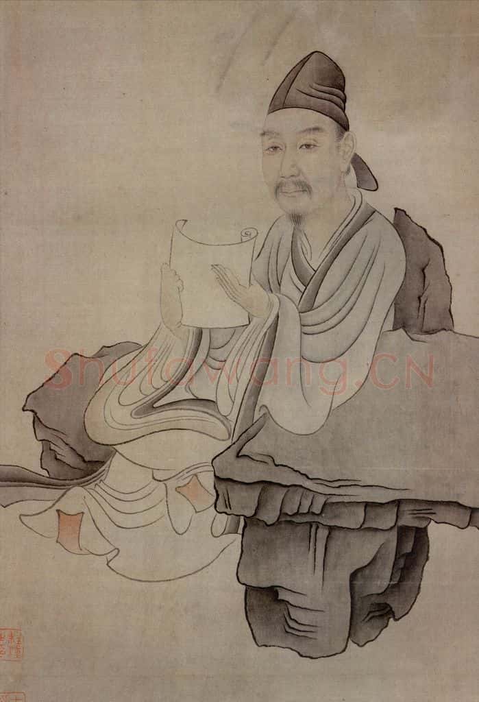 1645年 陈洪绶《张荀翁像轴》书画作品