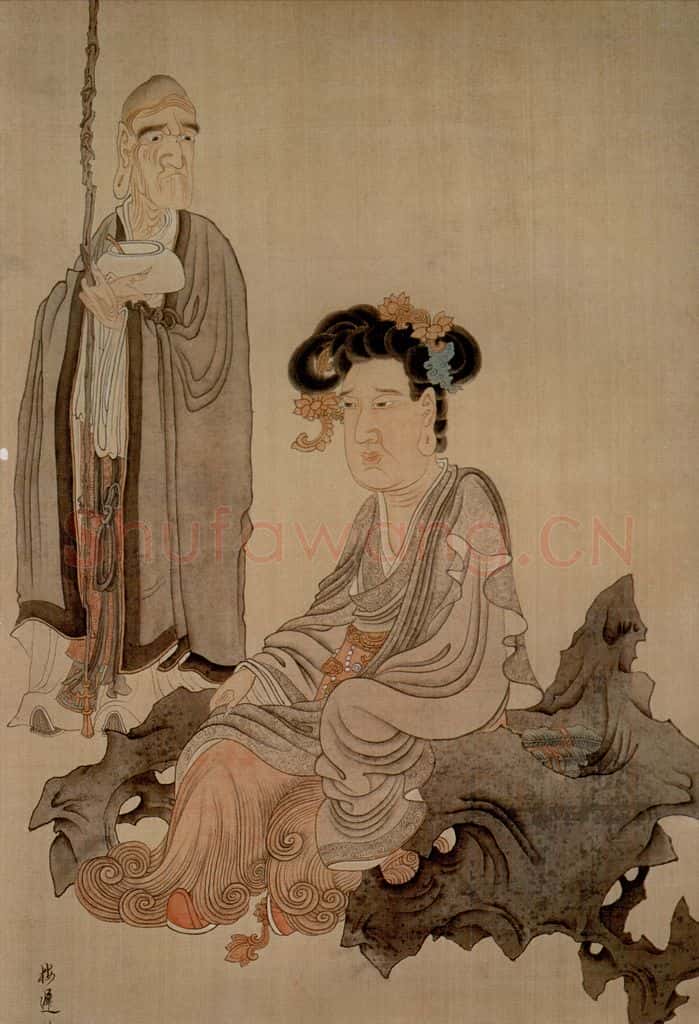 1647 陈洪绶《观音罗汉图轴》书画作品