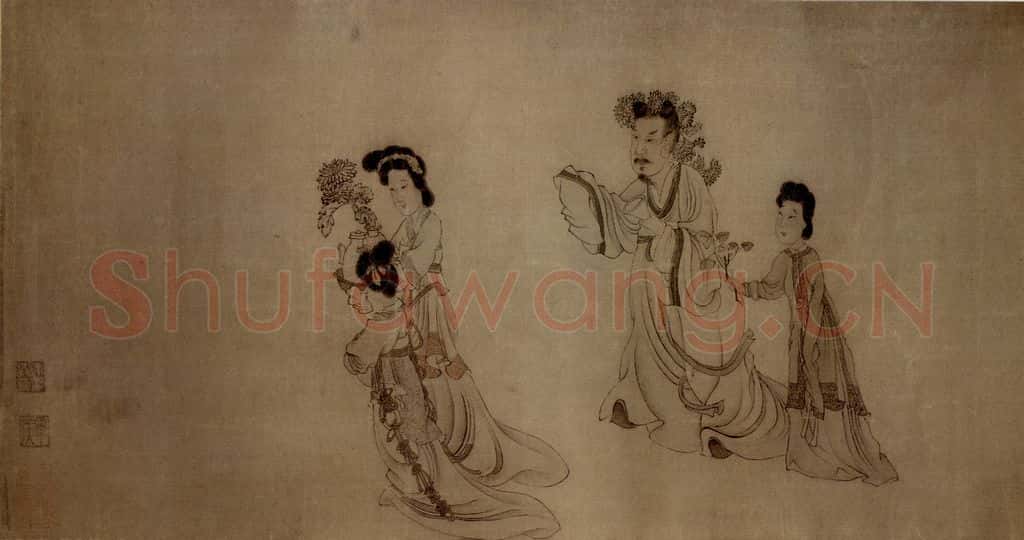1647 陈洪绶《史实人物图卷》书画作品