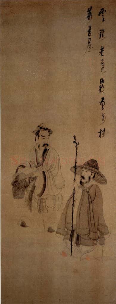 1649 陈洪绶《人物图轴》书画作品