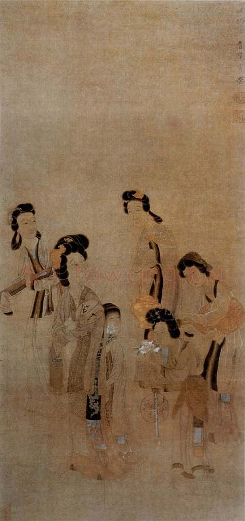 1649 陈洪绶《仕女图轴》书画作品