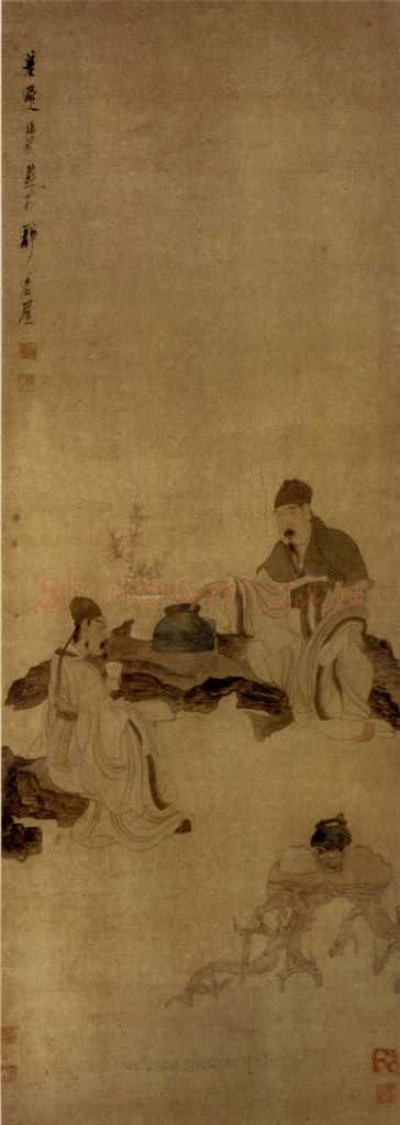 1649 陈洪绶《醉吟图轴》书画作品
