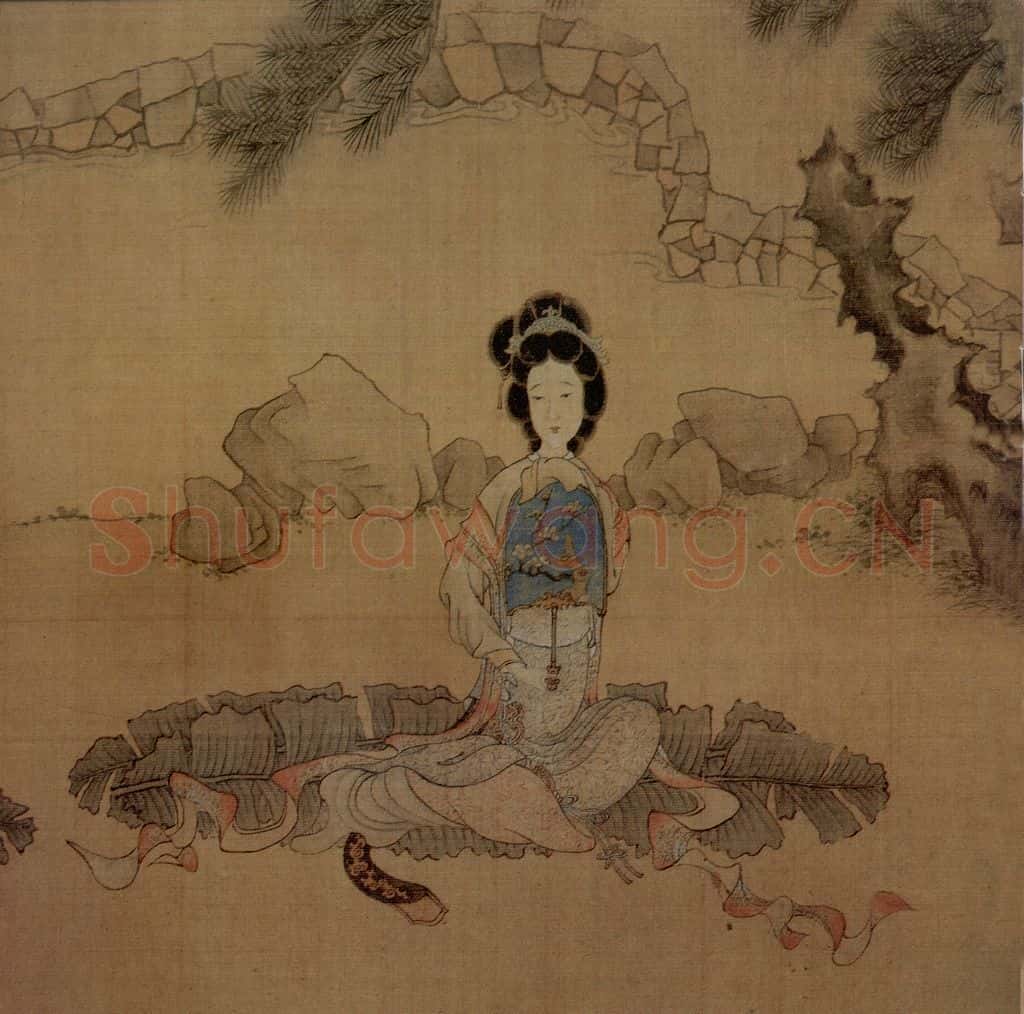 1649 陈洪绶《何天章行乐图卷》书画作品