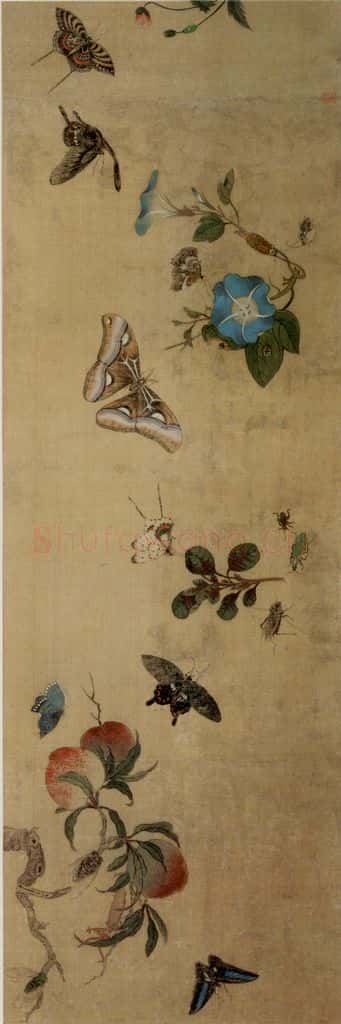 1649 陈洪绶《百蝶图卷》书画作品
