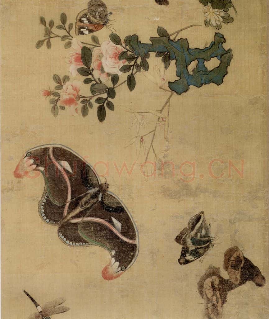 1649 陈洪绶《百蝶图卷》书画作品