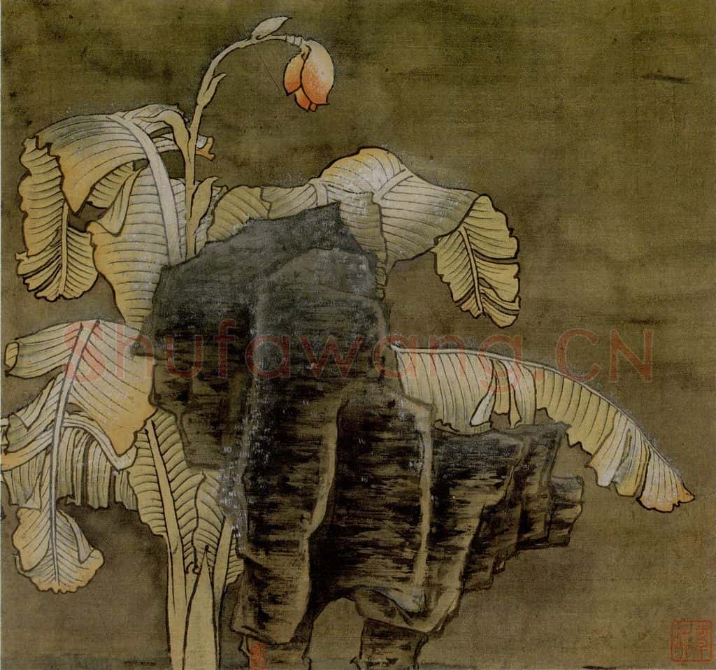 1650 陈洪绶《闽雪图页》书画作品
