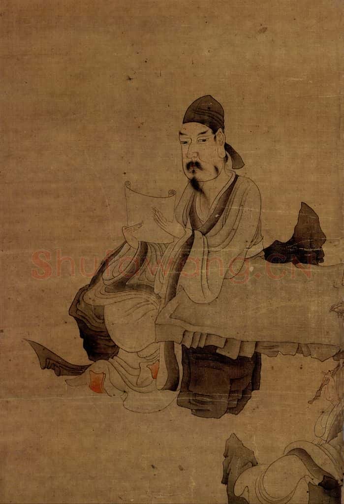 1651 陈洪绶《参禅图轴》书画作品