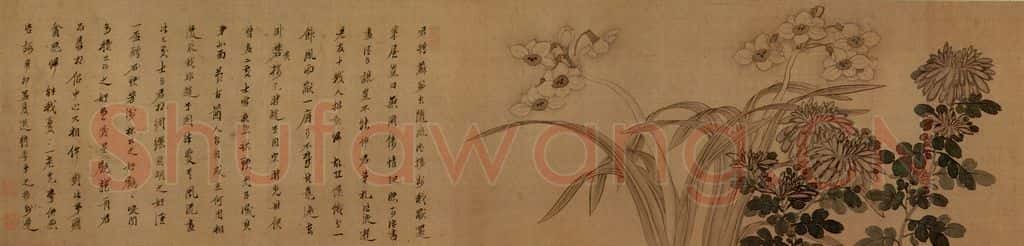 1651 陈洪绶《三处士图卷》书画作品