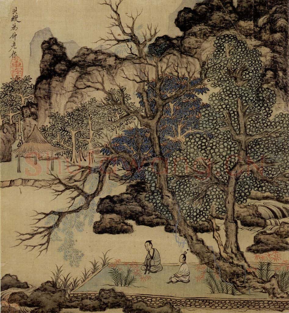 1651 陈洪绶《模古图》书画作品