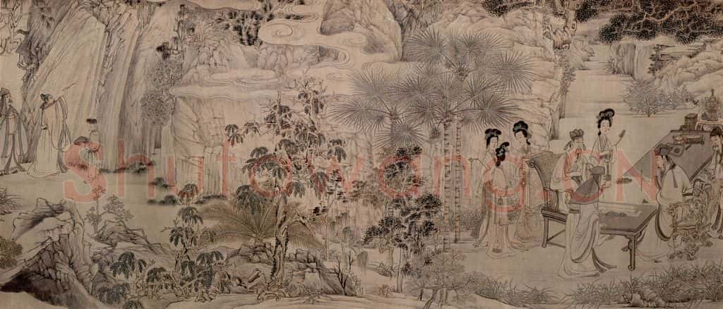 1725 陈洪绶《西园雅集图卷》书画作品