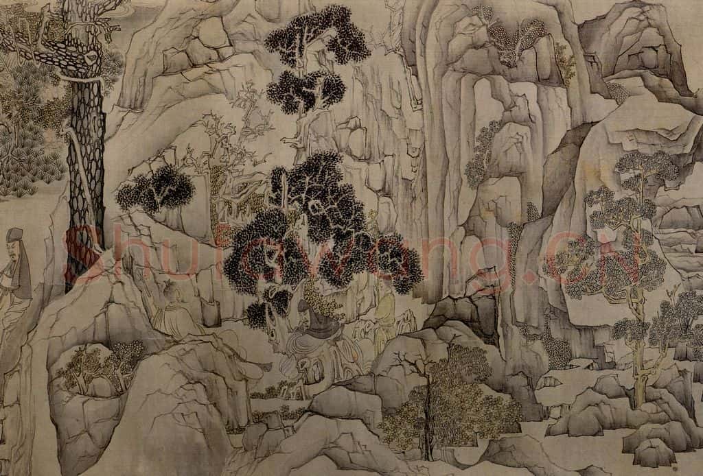 1652 陈洪绶《西园雅集图卷》书画作品