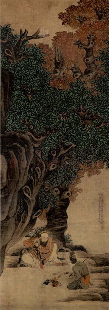 1622 陈洪绶《铸剑图轴》书画作品