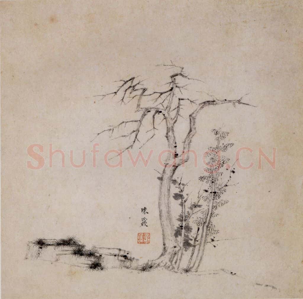 1619年 陈洪绶《模古图》书画作品