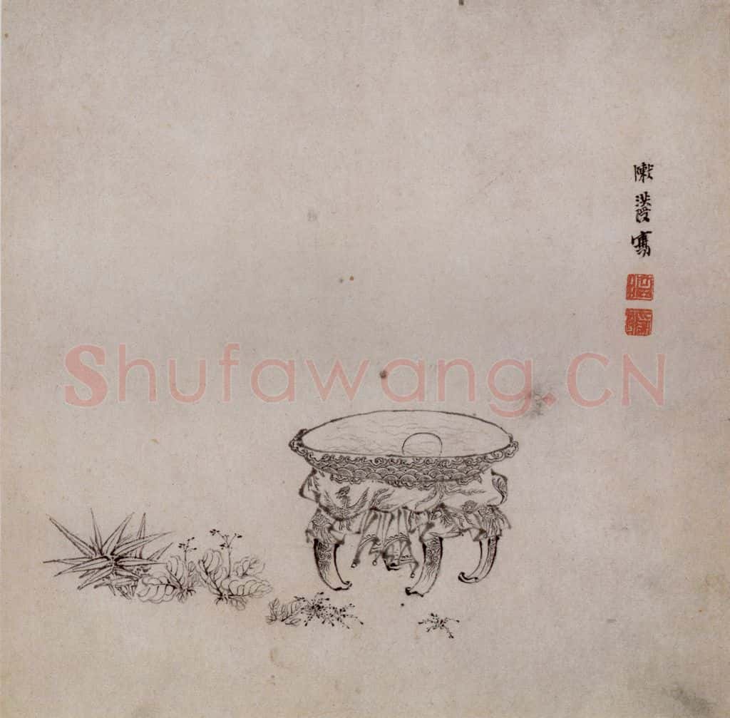 1619年 陈洪绶《模古图》书画作品