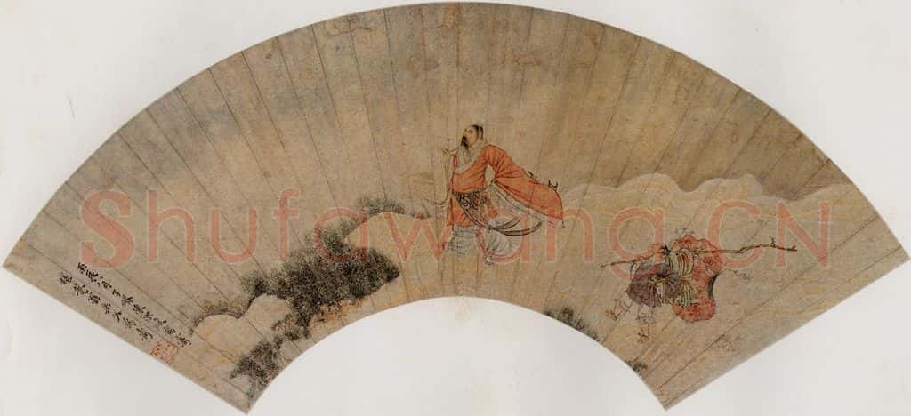 1616年 陈洪绶《人物画扇》书画作品