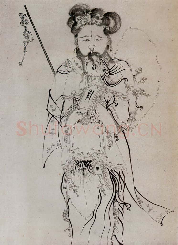 1620年 陈洪绶《凖提佛母法像轴》书画作品
