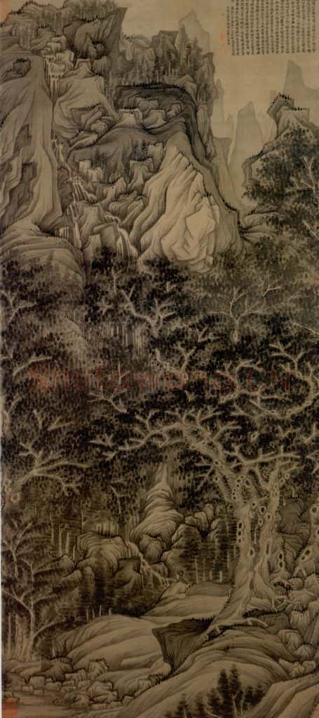 1624年 陈洪绶《五洩山图轴》书画作品