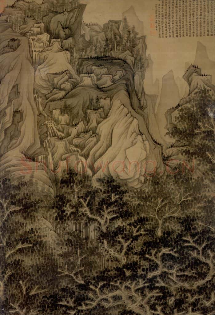 1624年 陈洪绶《五洩山图轴》书画作品