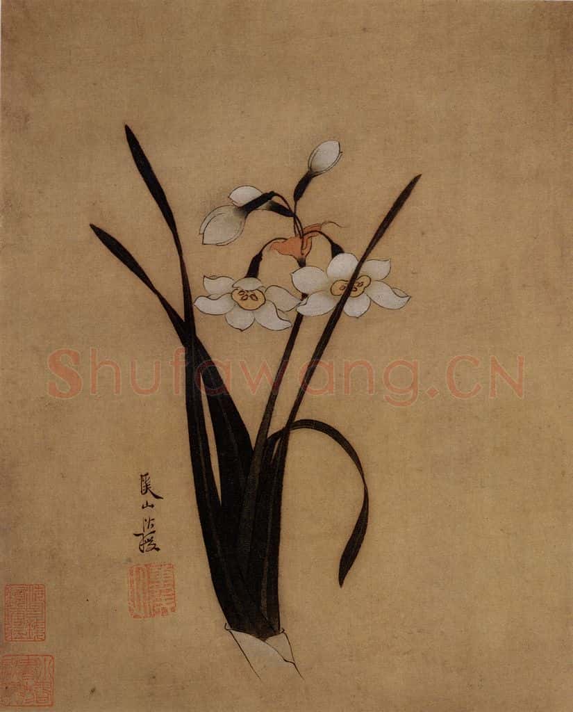 1633年 陈洪绶《花鸟图册》书画作品