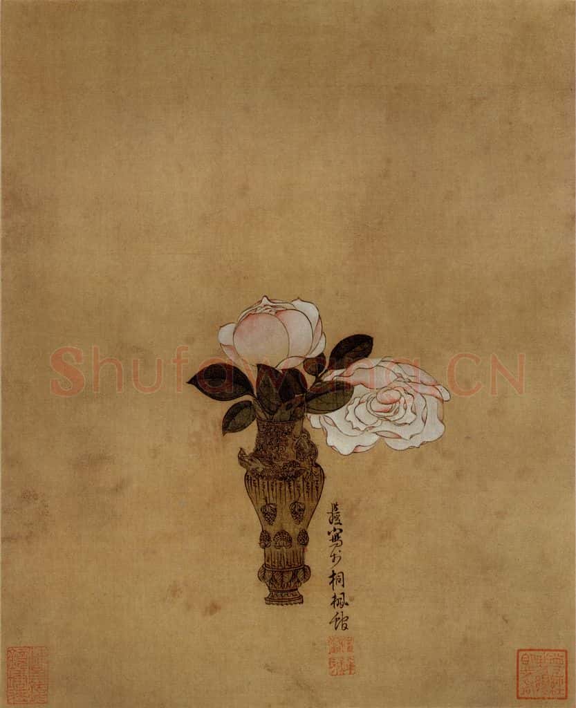1633年 陈洪绶《花鸟图册》书画作品