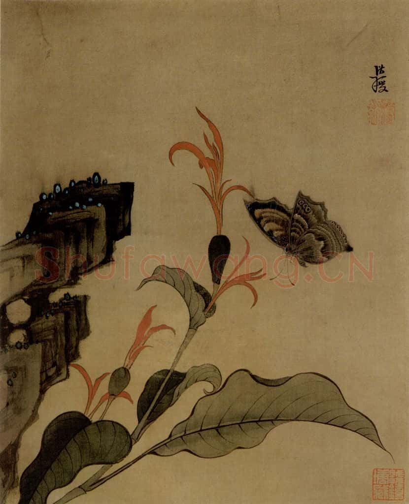 1633年 陈洪绶《花鸟图册》书画作品