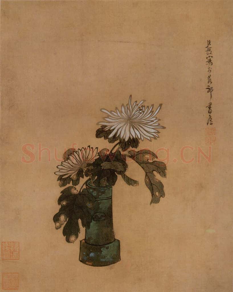 1633年 陈洪绶《花鸟图册》书画作品