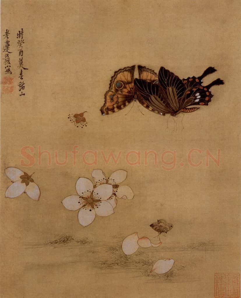 1633年 陈洪绶《花鸟图册》书画作品