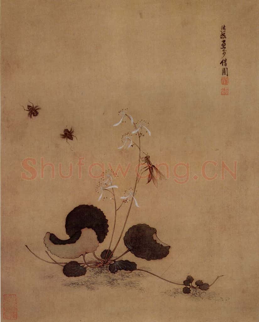 1633年 陈洪绶《花鸟图册》书画作品
