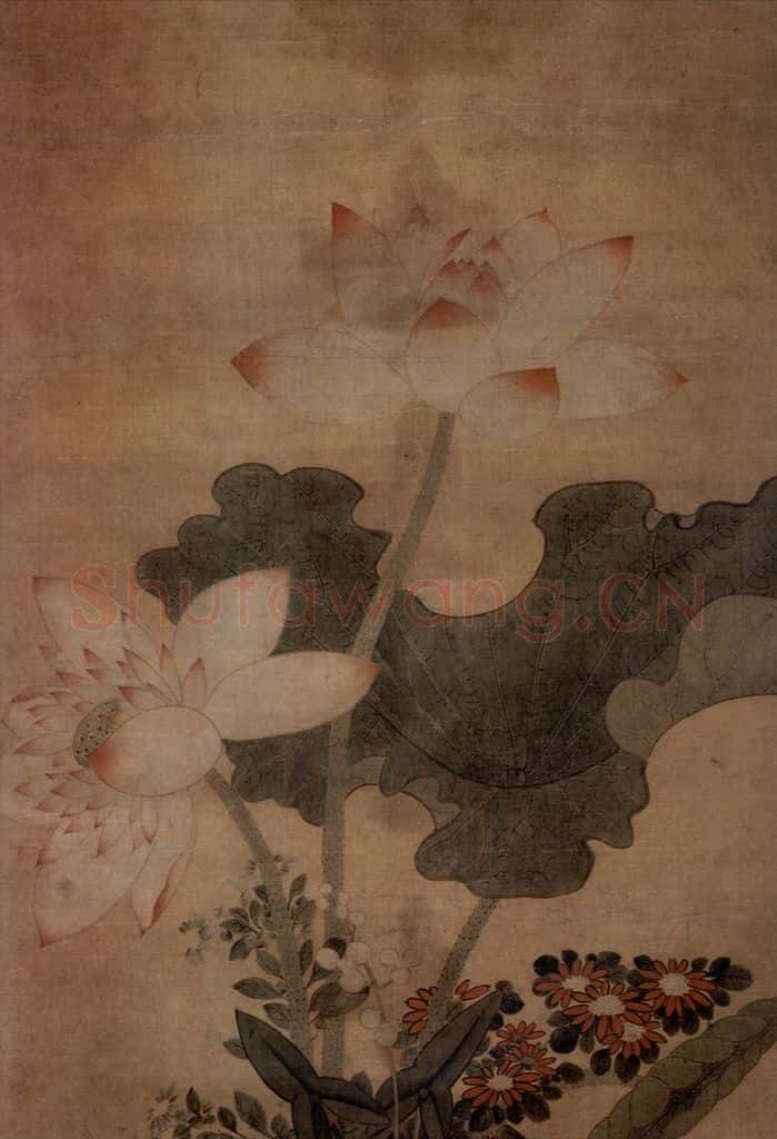 1633年 陈洪绶《和平呈瑞图轴》书画作品