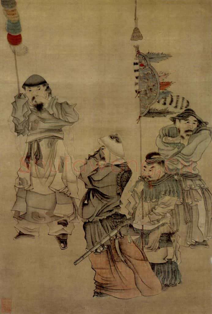 1635年 陈洪绶《苏李泣别图轴》书画作品