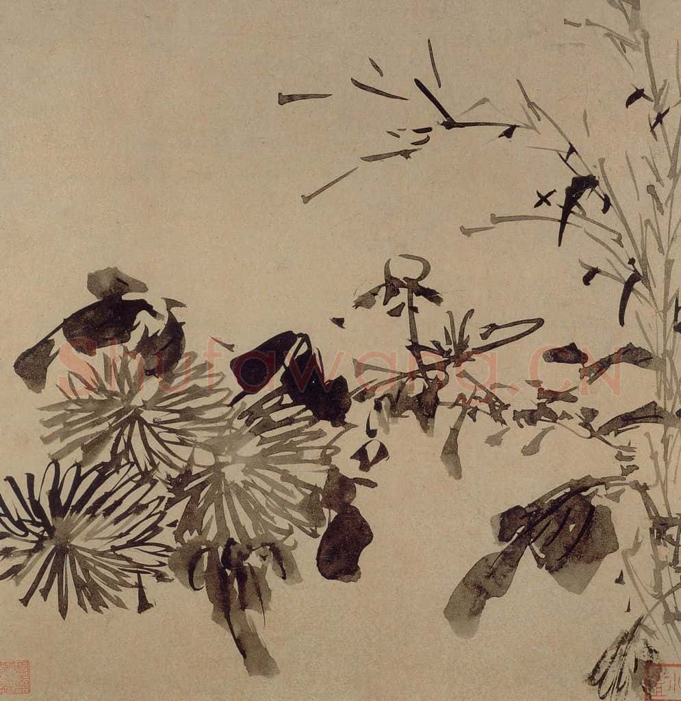 明 李流芳《山水花卉册》书画作品