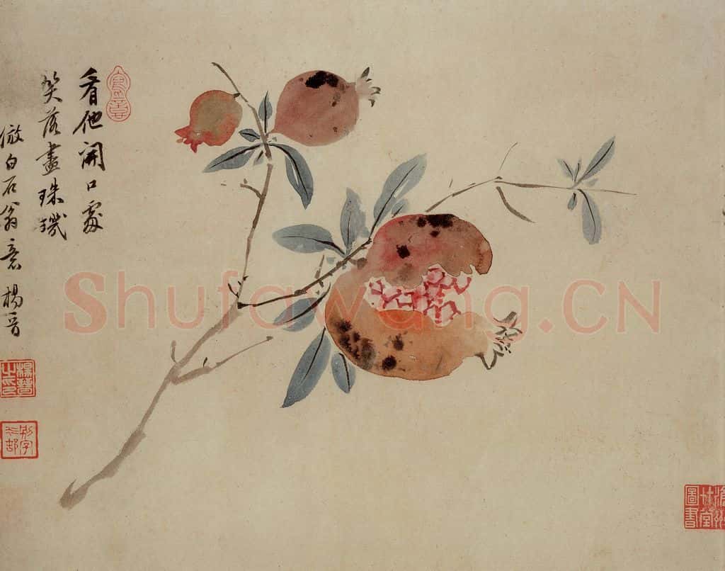 清 杨晋《花卉》书画作品