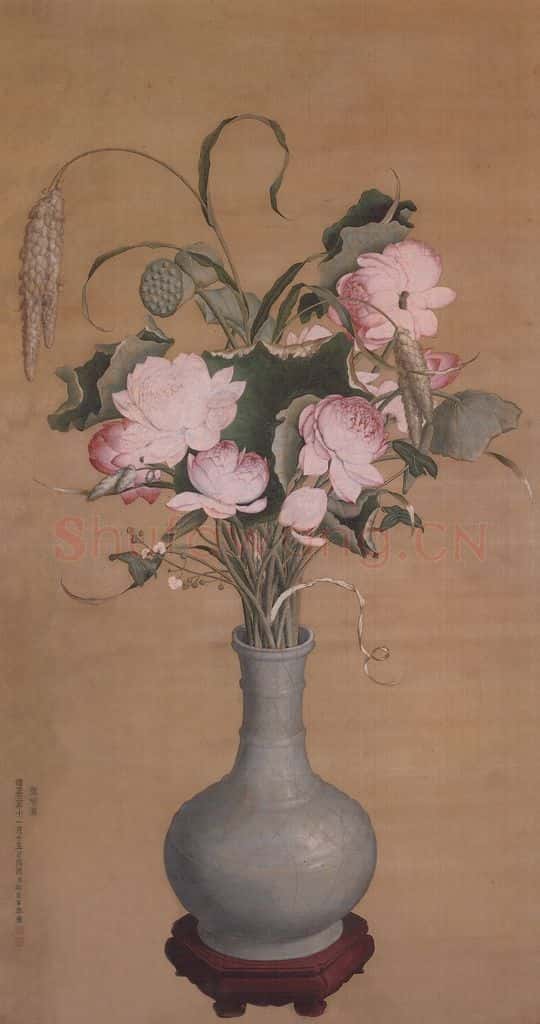 清 郎世宁《聚瑞图轴》书画作品