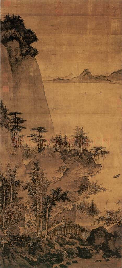 明 戴进 溪桥策蹇图 书画作品