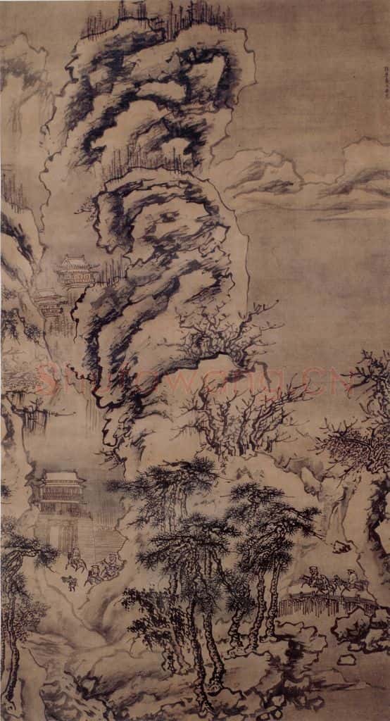 明 戴进 雪景山水图 书画作品