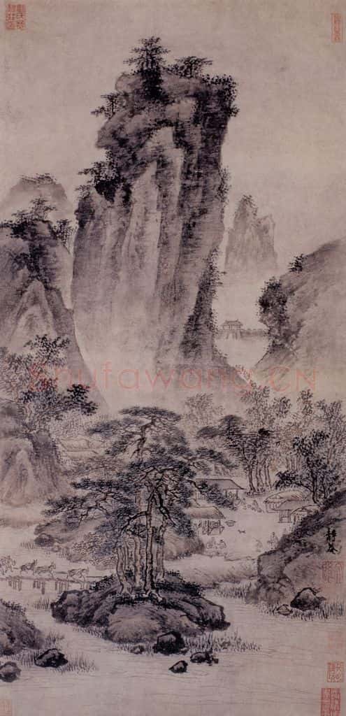 明 戴进 关山旅行图 书画作品