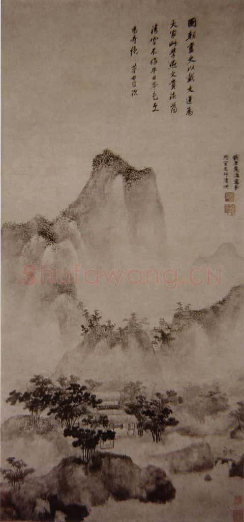 明 戴进 仿燕文贵山水图 书画作品