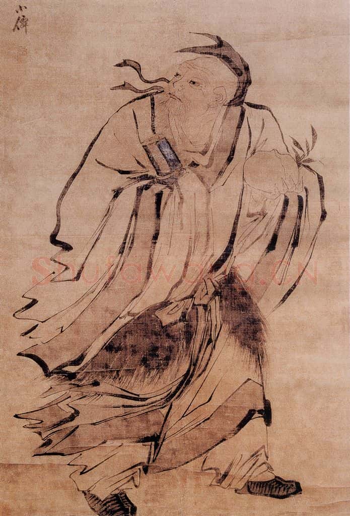 明 吴伟 东方朔偷桃图 书画作品