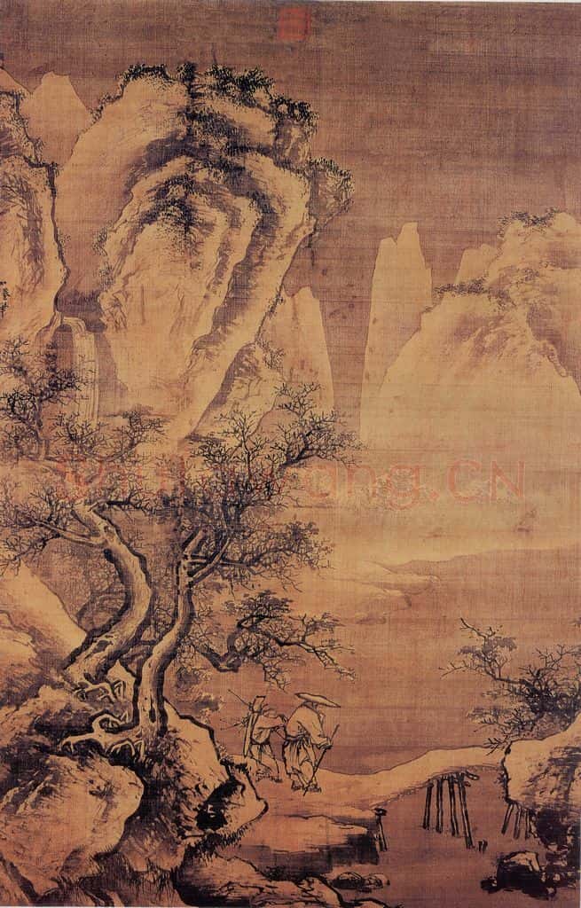 明 吴伟 寒山积雪图 书画作品