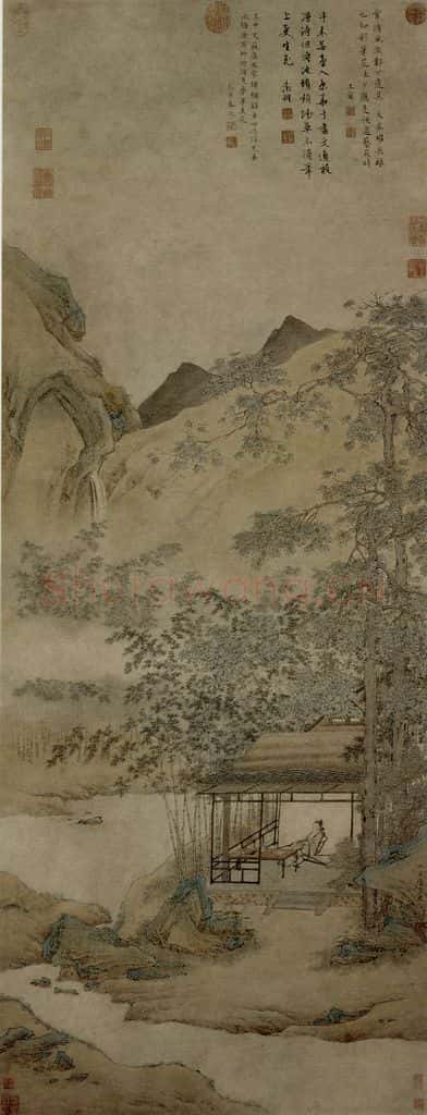  仇英《梧竹书堂图》书画作品