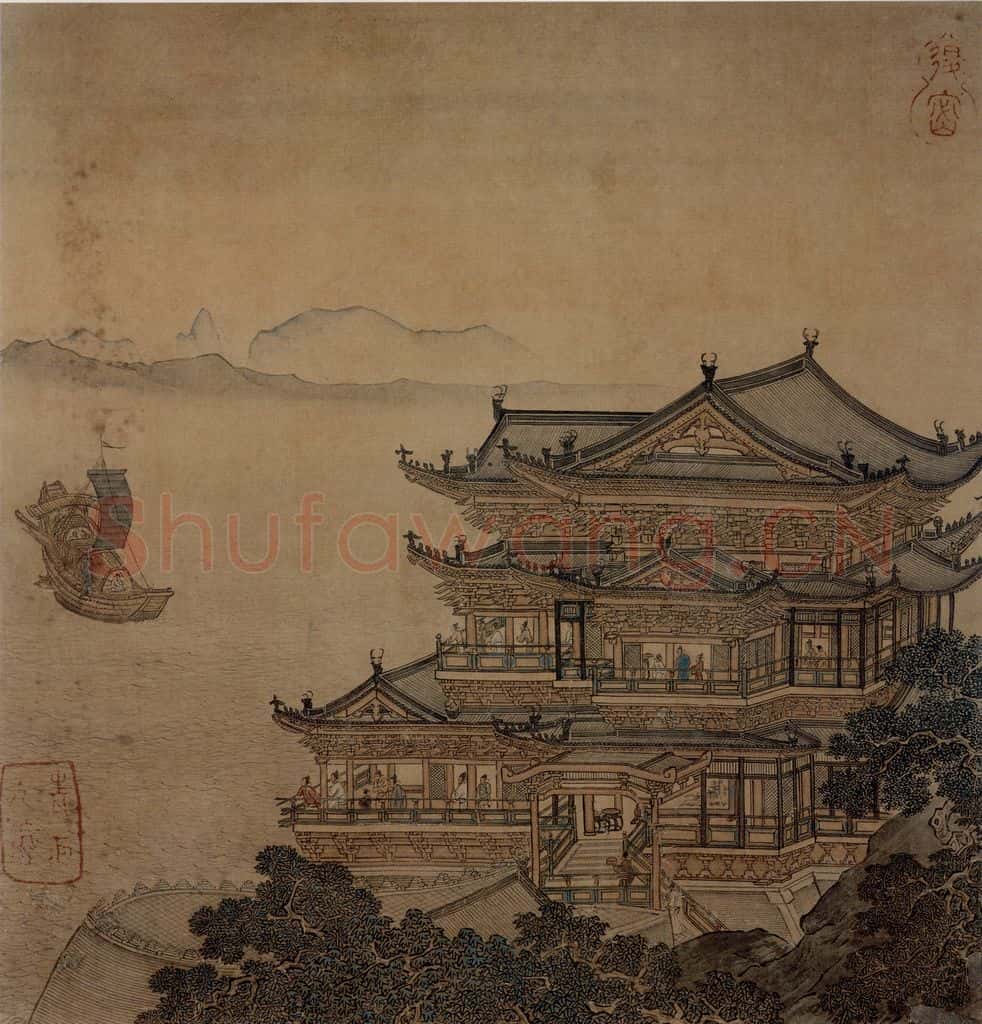 仇英《摹天籁阁宋人画册》书画作品