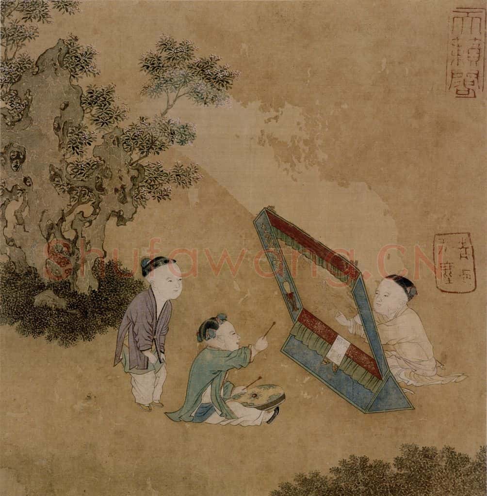 仇英《摹天籁阁宋人画册》书画作品