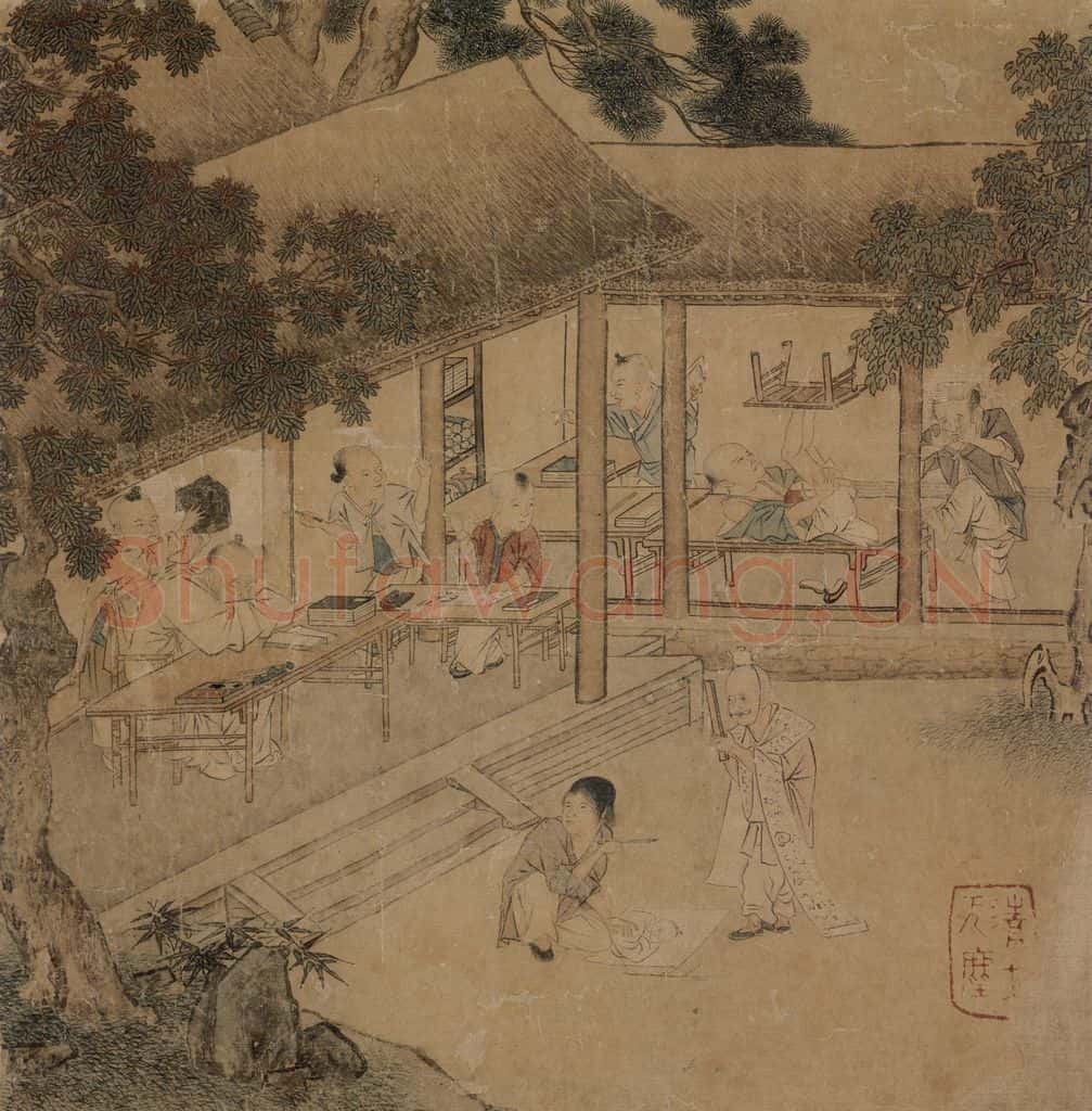仇英《摹天籁阁宋人画册》书画作品