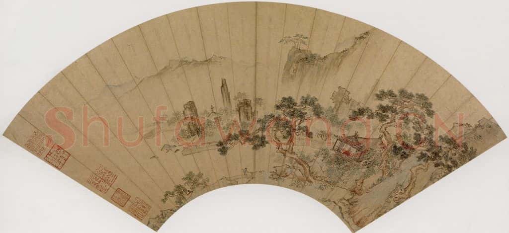  仇英《松阁远眺图》书画作品