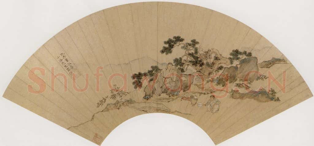 仇英《煮茶图》书画作品